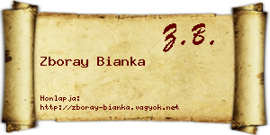 Zboray Bianka névjegykártya