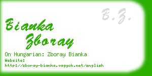 bianka zboray business card